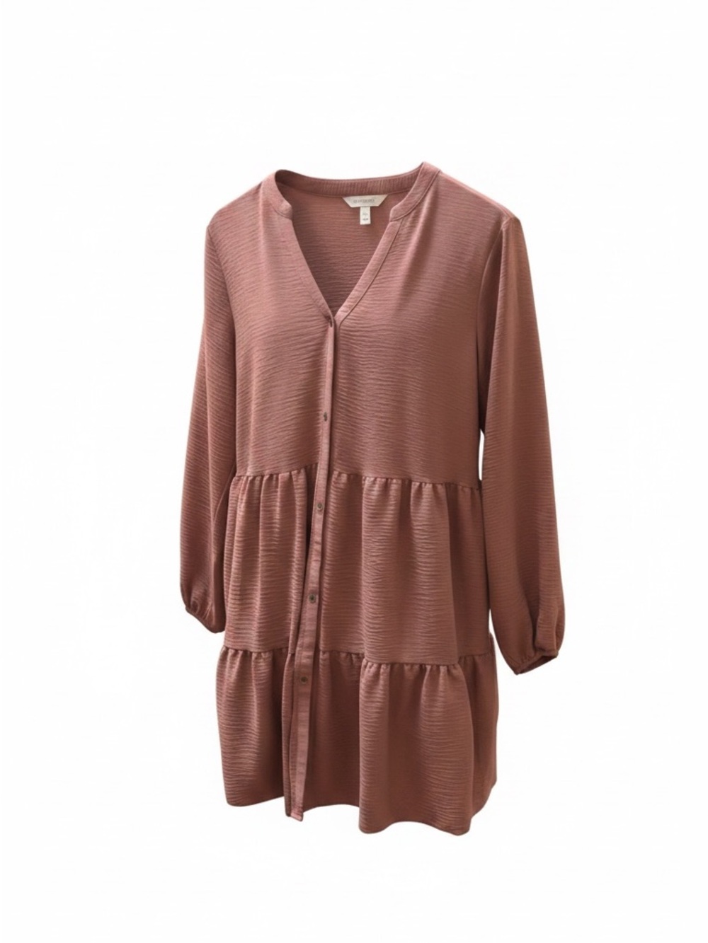 Nine West Textured Coral Button-Front Tunic